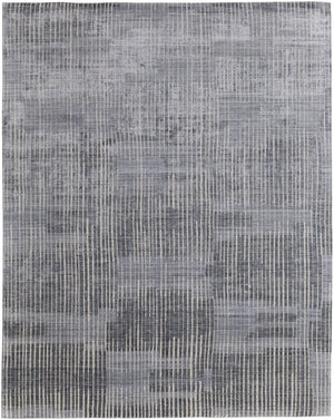 HomeRoots 8' X 10' Hand Woven Blue Ivory Gray Abstract Area Rug - Distressed Design for Comfort & Style 566948
