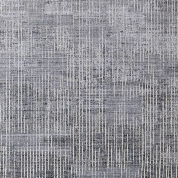 HomeRoots 9' X 12' Hand-Woven Blue Ivory Gray Abstract Area Rug - Distressed Design for Modern Spaces 566949