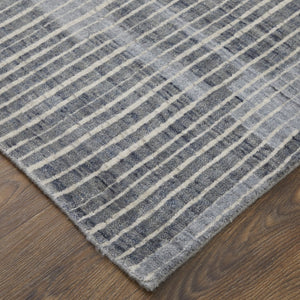 HomeRoots 10' Stunning Blue Ivory Gray Abstract Hand Woven Distressed Area Rug for Modern Living Spaces 566950