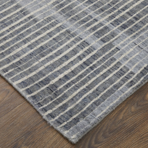 HomeRoots 10' Stunning Blue Ivory Gray Abstract Hand Woven Distressed Area Rug for Modern Living Spaces 566950