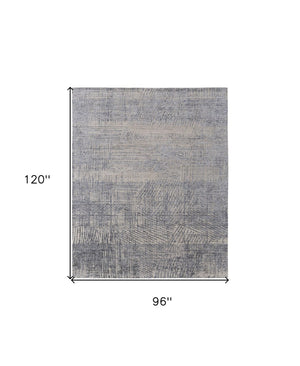 HomeRoots 3' Hand Woven Abstract Area Rug in Gray, Ivory & Blue - Timeless Texture for Modern & Traditional Spaces 8' X 10' 566955
