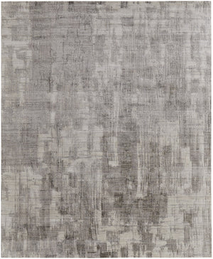 HomeRoots 3' Gray and Ivory Abstract Hand-Woven Area Rug - Artisan Crafted Elegance for Modern Interiors 9' X 12' 566964