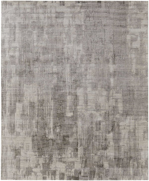 HomeRoots 3' Gray and Ivory Abstract Hand-Woven Area Rug - Artisan Crafted Elegance for Modern Interiors 10' X 14' 566965