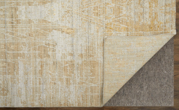 HomeRoots 3' Yellow and Ivory Abstract Hand Woven Area Rug - Unique Artisan Craftsmanship for Modern Spaces 3' X 5' 566967