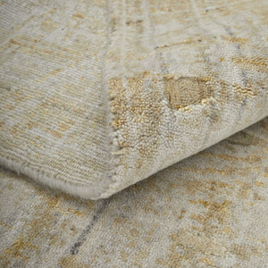 HomeRoots 3' Yellow and Ivory Abstract Hand Woven Area Rug - Unique Artisan Craftsmanship for Modern Spaces 3' X 5' 566967