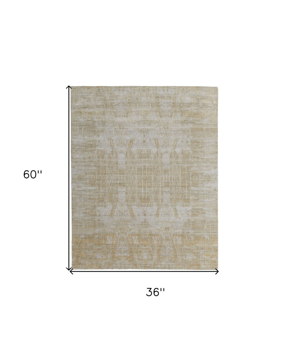 HomeRoots 3' Yellow and Ivory Abstract Hand Woven Area Rug - Unique Artisan Craftsmanship for Modern Spaces 3' X 5' 566967
