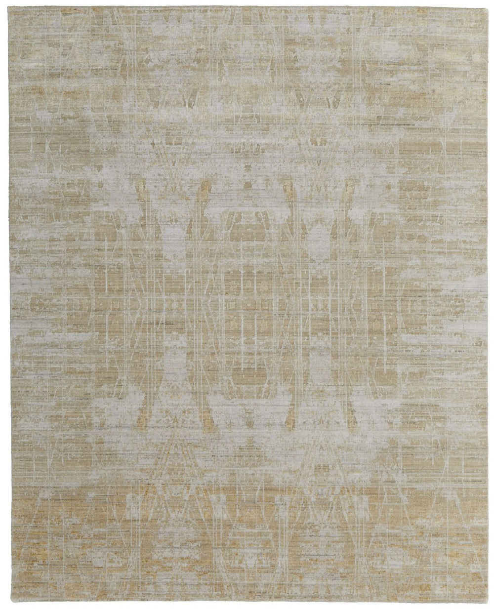 HomeRoots 3' Yellow and Ivory Abstract Hand Woven Area Rug - Unique Artisan Craftsmanship for Modern Spaces 3' X 5' 566967