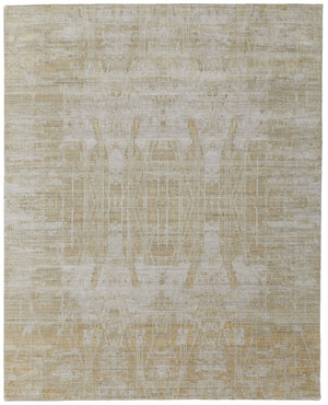 HomeRoots 3' Yellow and Ivory Abstract Hand Woven Area Rug - Unique Artisan Craftsmanship for Modern Spaces 4' X 6' 566968