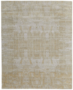 HomeRoots 3' Yellow and Ivory Abstract Hand Woven Area Rug - Unique Artisan Craftsmanship for Modern Spaces 5' X 8' 566969