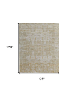 HomeRoots 3' Yellow and Ivory Abstract Hand Woven Area Rug - Unique Artisan Craftsmanship for Modern Spaces 8' X 10' 566970