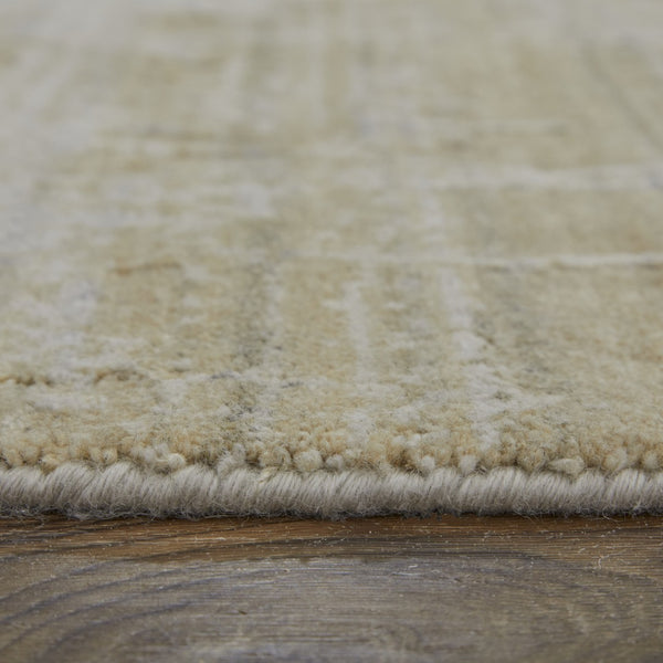 HomeRoots 3' Yellow and Ivory Abstract Hand Woven Area Rug - Unique Artisan Craftsmanship for Modern Spaces 2' X 3' 566974