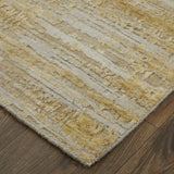 Homeroots 3' X 5' Yellow And Ivory Abstract Hand Woven Area Rug Yellow Wool Blend 566975