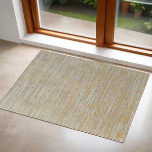 HomeRoots 3' Modern Abstract Hand-Woven Area Rug in Yellow and Ivory – Artisan Craftsmanship for Your Space 3' X 5' 566975