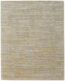 Homeroots 3' X 5' Yellow And Ivory Abstract Hand Woven Area Rug Yellow Wool Blend 566975