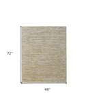 Homeroots 4' X 6' Yellow And Ivory Abstract Hand Woven Area Rug Yellow Wool Blend 566976