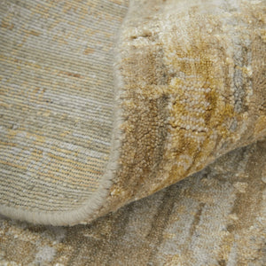 HomeRoots 3' Modern Abstract Hand-Woven Area Rug in Yellow and Ivory – Artisan Craftsmanship for Your Space 5' X 8' 566977