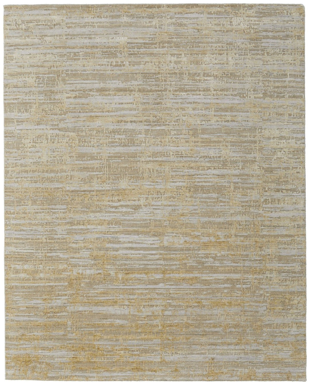HomeRoots 3' Modern Abstract Hand-Woven Area Rug in Yellow and Ivory – Artisan Craftsmanship for Your Space 8' X 10' 566978