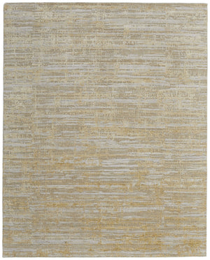 HomeRoots 3' Modern Abstract Hand-Woven Area Rug in Yellow and Ivory – Artisan Craftsmanship for Your Space 8' X 10' 566978