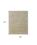 Homeroots 9' X 12' Yellow And Ivory Abstract Hand Woven Area Rug Yellow Wool Blend 566979