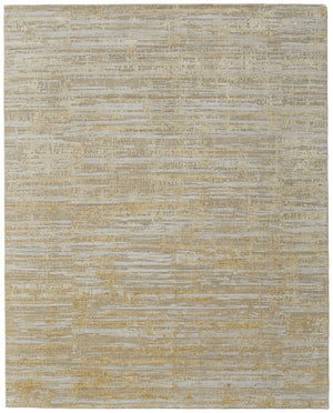HomeRoots 3' Modern Abstract Hand-Woven Area Rug in Yellow and Ivory – Artisan Craftsmanship for Your Space 10' X 14' 566980