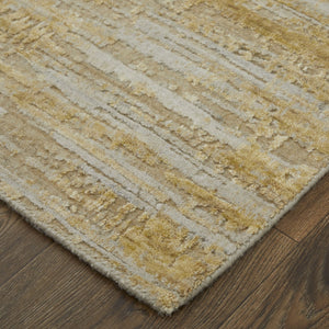 HomeRoots 3' Modern Abstract Hand-Woven Area Rug in Yellow and Ivory – Artisan Craftsmanship for Your Space 12' X 15' 566981