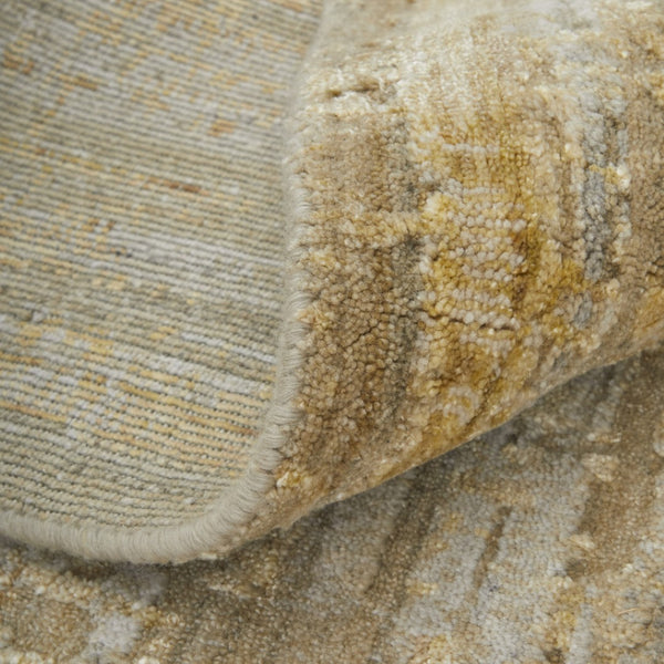 HomeRoots 3' Modern Abstract Hand-Woven Area Rug in Yellow and Ivory – Artisan Craftsmanship for Your Space 12' X 15' 566981