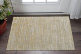 Homeroots 2' X 3' Yellow And Ivory Abstract Hand Woven Area Rug Yellow Wool Blend 566982