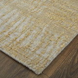 Homeroots 3' X 5' Yellow And Ivory Abstract Hand Woven Area Rug Yellow Wool Blend 566983