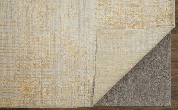 HomeRoots 3' Stunning Yellow and Ivory Abstract Hand-Woven Area Rug for Modern Living Spaces and Comfort 3' X 5' 566983