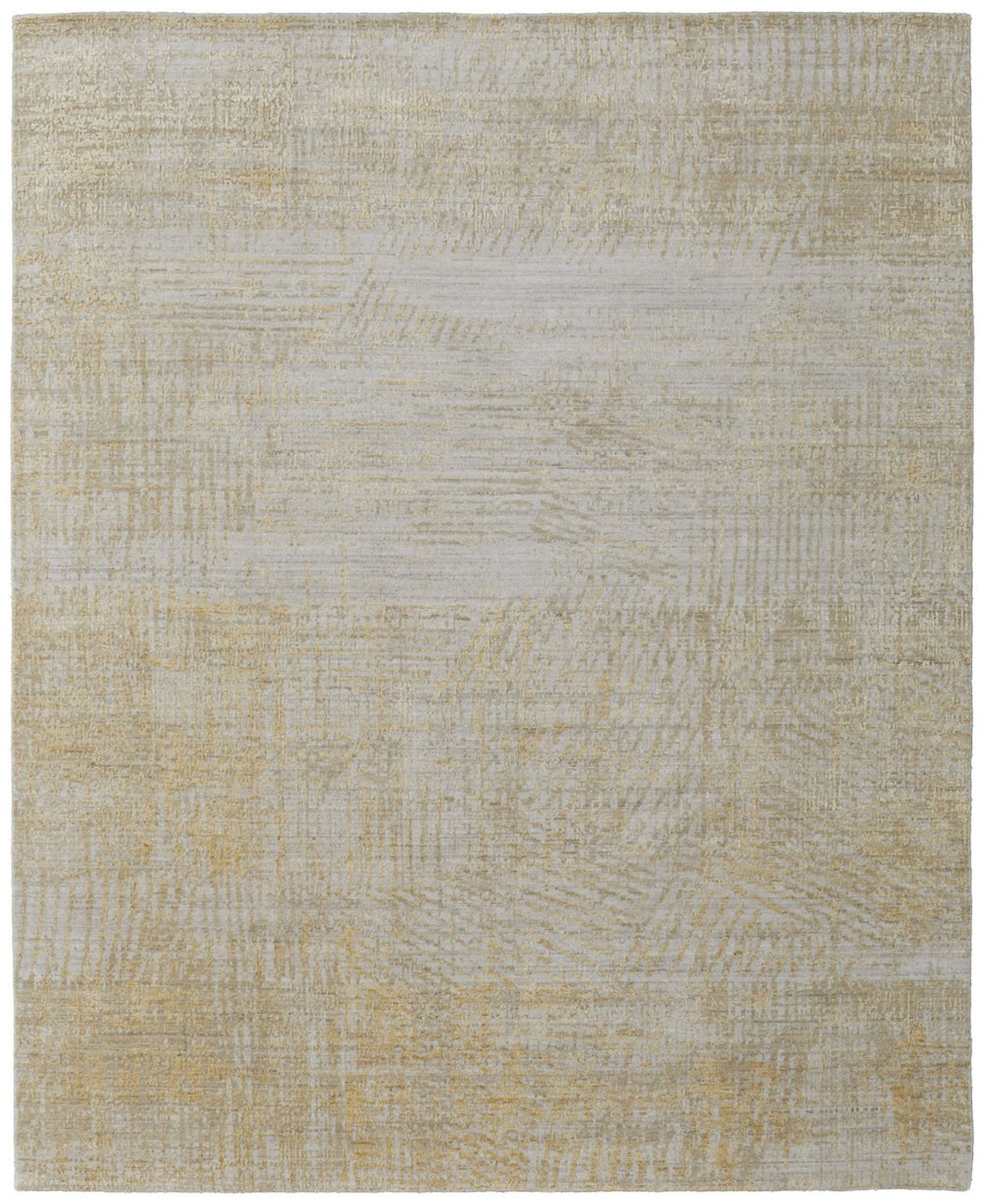 HomeRoots 3' Stunning Yellow and Ivory Abstract Hand-Woven Area Rug for Modern Living Spaces and Comfort 3' X 5' 566983