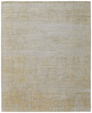 HomeRoots 3' Stunning Yellow and Ivory Abstract Hand-Woven Area Rug for Modern Living Spaces and Comfort 4' X 6' 566984
