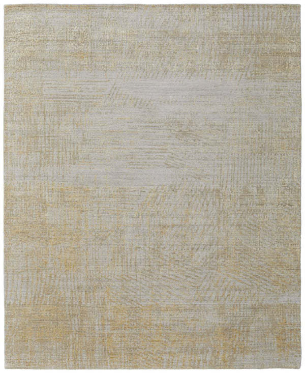 HomeRoots 3' Stunning Yellow and Ivory Abstract Hand-Woven Area Rug for Modern Living Spaces and Comfort 4' X 6' 566984