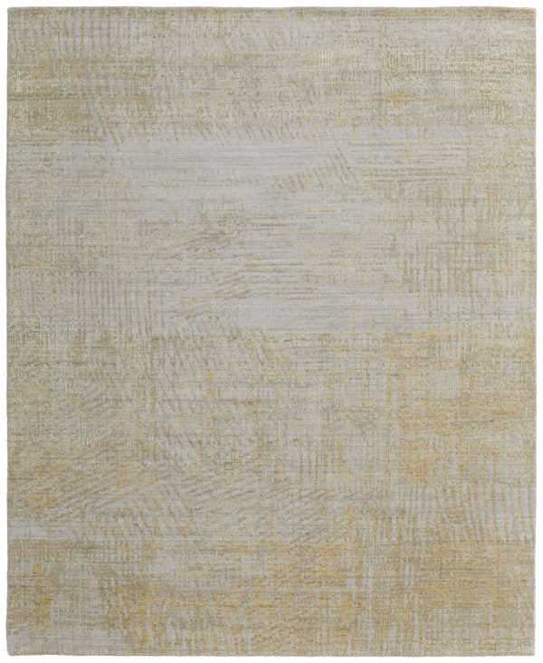 HomeRoots 3' Stunning Yellow and Ivory Abstract Hand-Woven Area Rug for Modern Living Spaces and Comfort 5' X 8' 566985