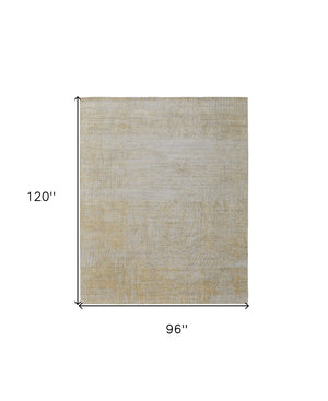 HomeRoots 3' Stunning Yellow and Ivory Abstract Hand-Woven Area Rug for Modern Living Spaces and Comfort 8' X 10' 566986