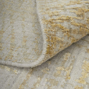 HomeRoots 3' Stunning Yellow and Ivory Abstract Hand-Woven Area Rug for Modern Living Spaces and Comfort 9' X 12' 566987