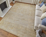 Homeroots 10' X 14' Yellow And Ivory Abstract Hand Woven Area Rug Yellow Wool Blend 566988