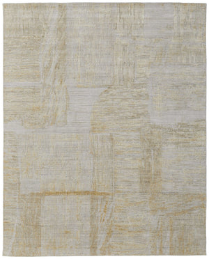 HomeRoots 3' Hand-Woven Yellow and Ivory Abstract Area Rug for Cozy Contemporary Spaces and Artisanal Charm 5' X 8' 566993