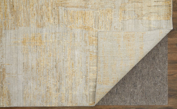 HomeRoots 3' Hand-Woven Yellow and Ivory Abstract Area Rug for Cozy Contemporary Spaces and Artisanal Charm 2' X 3' 566997