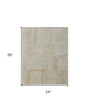 HomeRoots 3' Hand-Woven Yellow and Ivory Abstract Area Rug for Cozy Contemporary Spaces and Artisanal Charm 2' X 3' 566997