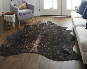 HomeRoots 8' X 10' Cowhide Animal Print Power Loom Area Rug - Rustic Touch for Modern Living Spaces & Homes Brown, Tan 566998