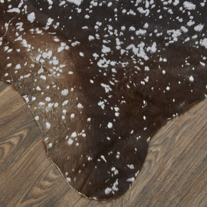 HomeRoots 8' X 10' Cowhide Animal Print Power Loom Area Rug - Rustic Touch for Modern Living Spaces & Homes Brown, Silver 566999