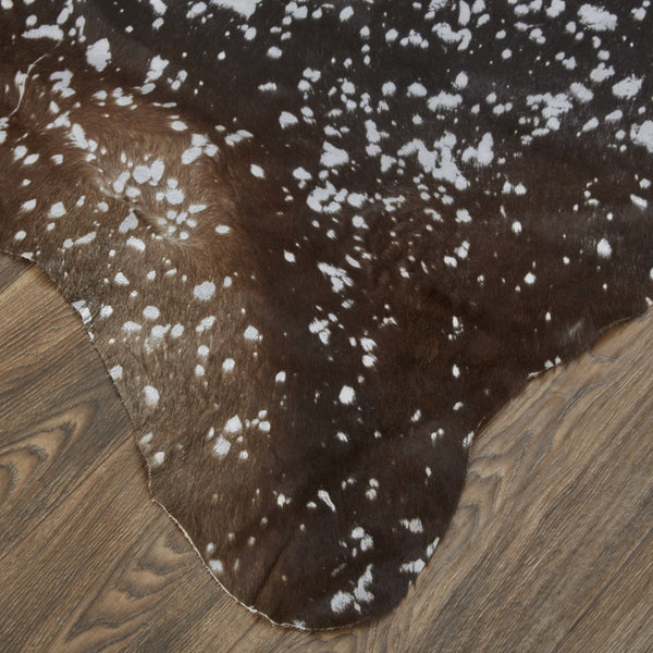 HomeRoots 8' X 10' Cowhide Animal Print Power Loom Area Rug - Rustic Touch for Modern Living Spaces & Homes Brown, Silver 566999