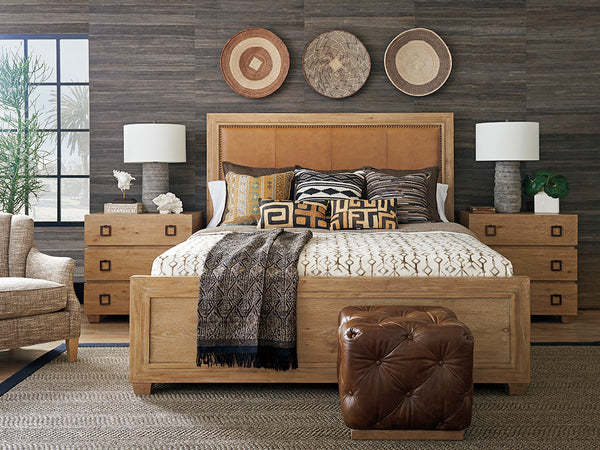 Lexington Tommy Bahama Home Hanbury Nightstand: Global Transitional Design With Knotty Oak, Bronze Accents, And Sophisticated Storage Newcastle  566-621