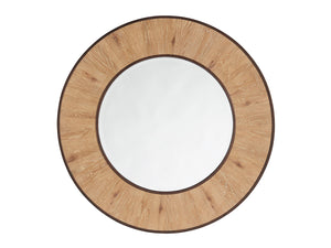 Lexington Tommy Bahama Home Carins Round Mirror - Global Transitional Design With Aged Bronze Frame & Knotty Oak Veneers For Elegance Newcastle  566-201