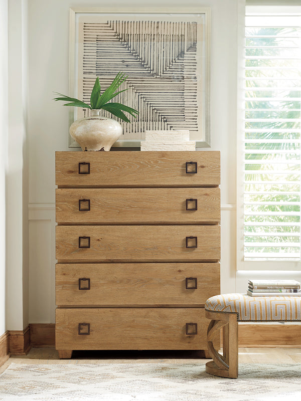 Lexington Tommy Bahama Home Carnaby Global Transitional Drawer Chest With Five Full-extension Drawers And Aged Bronze Accents Newcastle  566-307