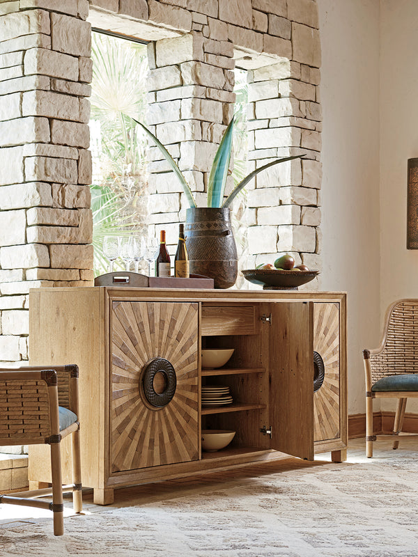 Lexington Tommy Bahama Home Viceroy Buffet - Global Transitional Elegance With Sunburst Veneer And Aged Bronze Hardware Details Newcastle  566-852