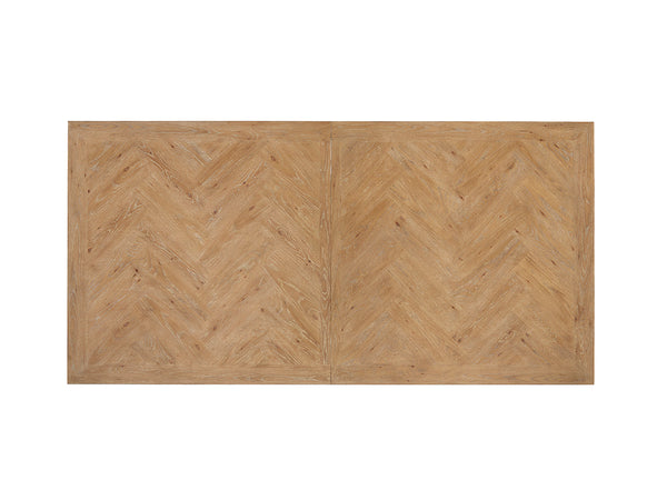 Lexington Tommy Bahama Home Farmington Global Transitional Dining Table With Herringbone Veneer, Expands For 10 Guests Comfortably Newcastle  566-877c