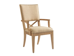 Lexington Tommy Bahama Home Alderman Upholstered Dining Chair – Global Transitional Style With Unique Knotty Oak And Luxe Comfort Newcastle  566-881-01