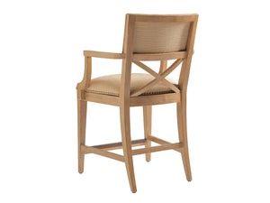 Lexington Tommy Bahama Home Sutherland Upholstered Stool: Global Transitional Design With Aged Bronze Accents And Comfort Elegance Newcastle  566-895-01