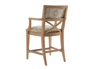 Lexington Tommy Bahama Home Sutherland Upholstered Stool: Global Transitional Design With Aged Bronze Accents And Comfort Elegance Newcastle  566-895-40